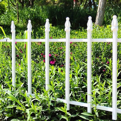 Metal Decorative Garden Fence 22" Wide x 18" High (5 Panels, Total Length 9.17 feet), Metal Border