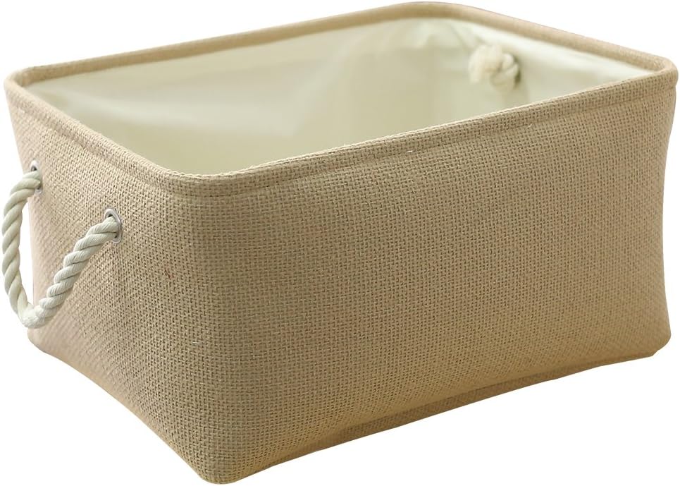 TheWarmHome Decorative Basket Rectangular Small Storage Basket Fabric Storage Bin Organizer Basket