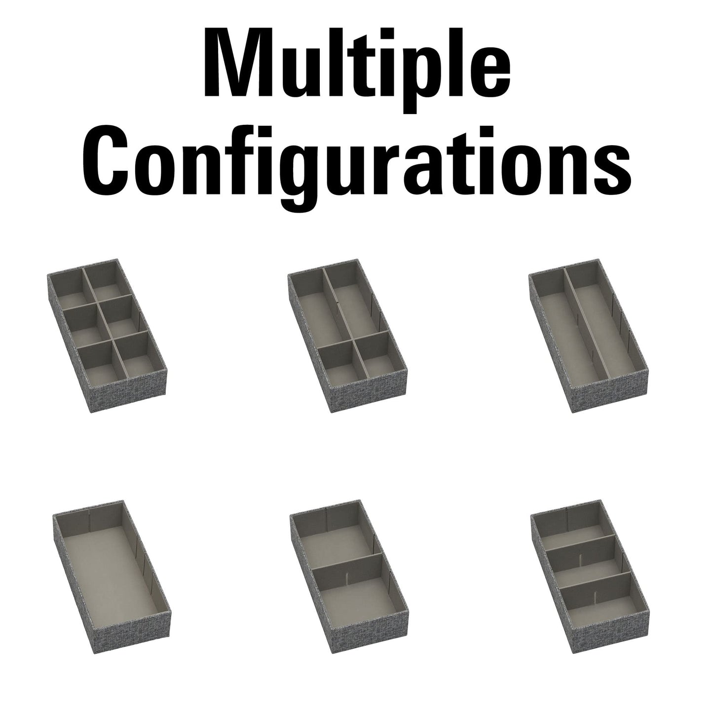 Household Essentials 3‑Piece Drawer Organizer Starter Set in Customizable Inserts of Large and