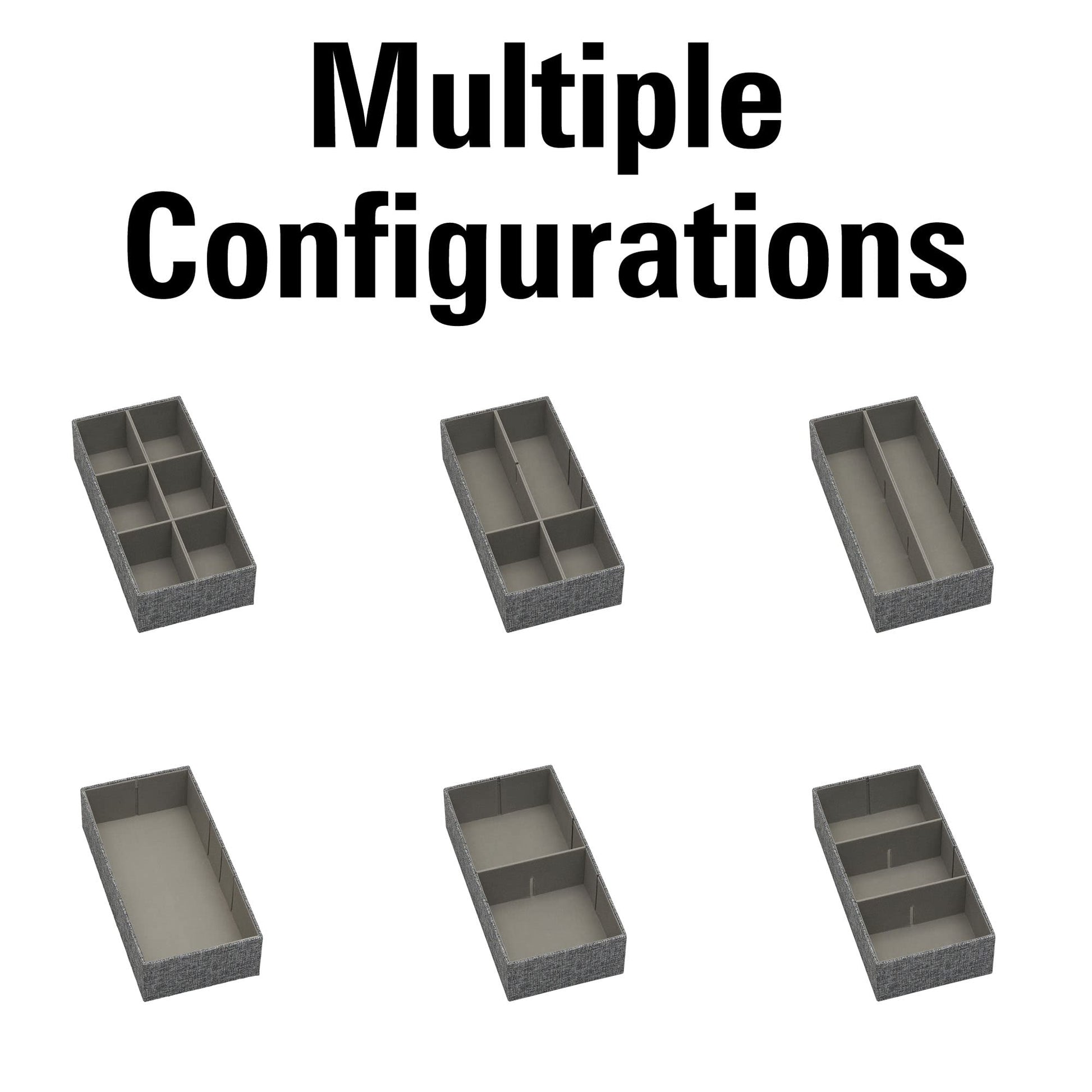 Household Essentials 3‑Piece Drawer Organizer Starter Set in Customizable Inserts of Large and