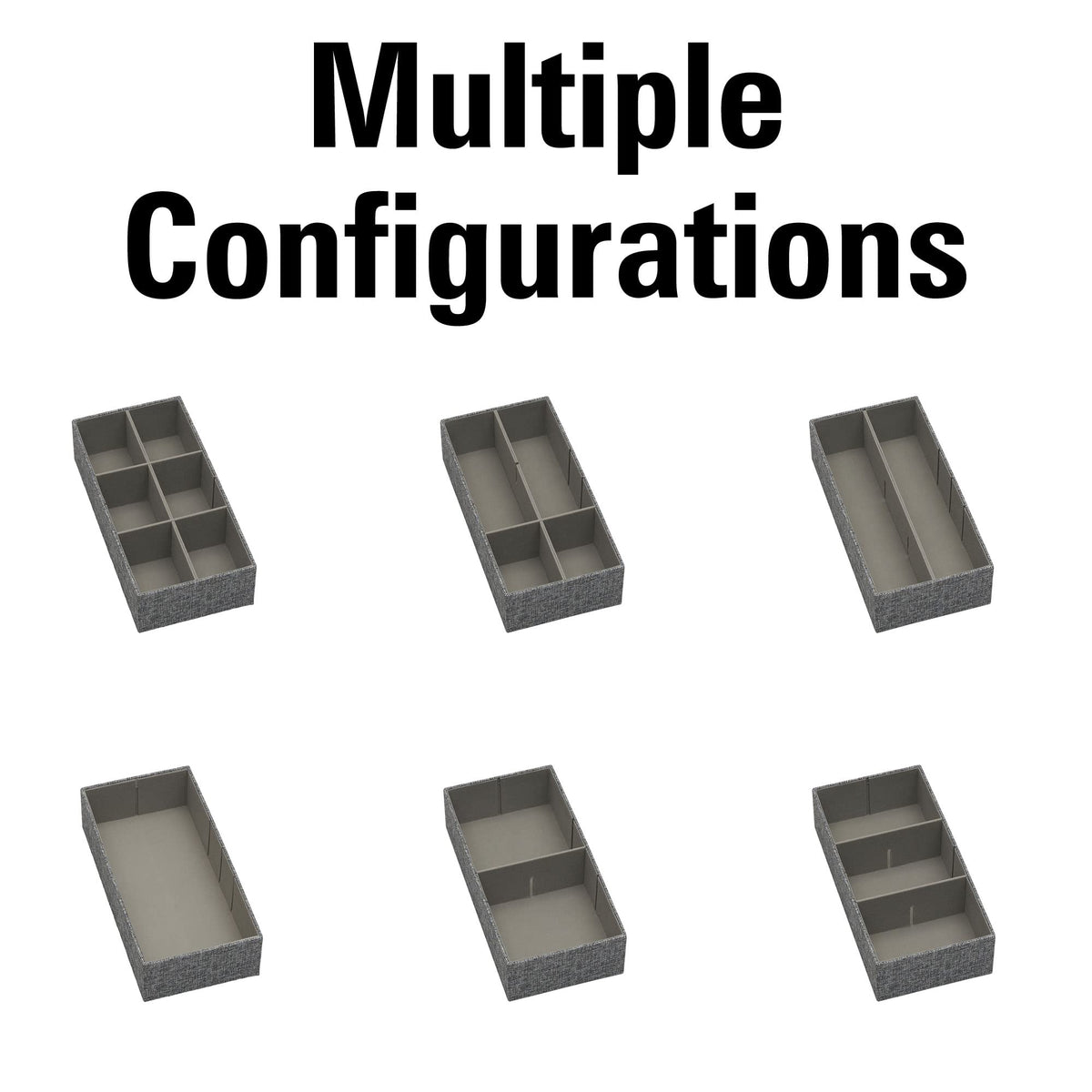 Household Essentials 3‑Piece Drawer Organizer Starter Set in Customizable Inserts of Large and