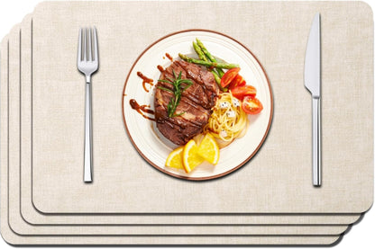 Maxpearl Faux Leather Placemats Set of 4 - Waterproof - Wipe Clean - Heat Resistant - Anti Slip