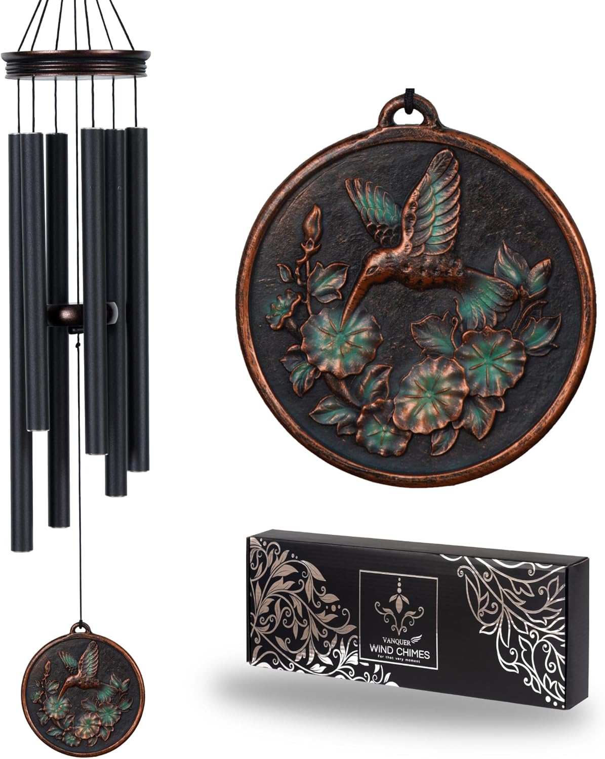 Vanquer Large Wind Chimes for Outside Deep Tone - 34'' Wind Chimes Outdoor Clearance, Windchimes