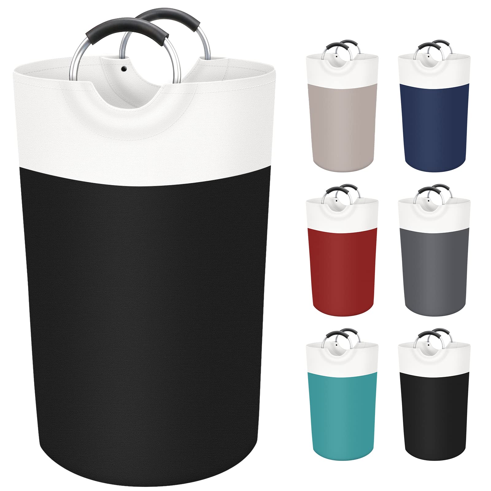 BlissTotes 90L Laundry Basket, Freestanding Collapsible Hamper, Black