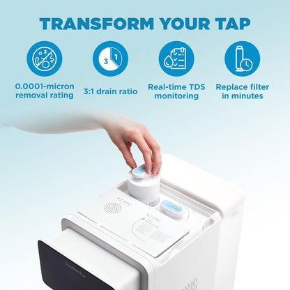 Ivation H2O Hot & Cold Countertop, Reverse Osmosis Water Filter, TDS Filter System, 4 Stage RO