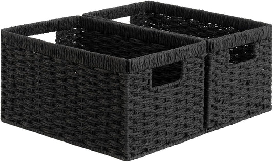 StorageWorks Pantry Baskets, Wicker Storage Baskets for Organizing, Bathroom Shelves, Pantry