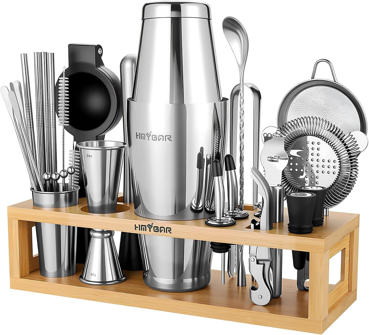 HMYBAR® Mixology Bartender kit | Cocktail Shaker Set | Boston Shaker Set, 20/28 OZ | Martini Making