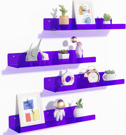upsimples Acrylic Shelves for Wall Decor, 15" Display Shelf Perfume Organizer for Bathroom