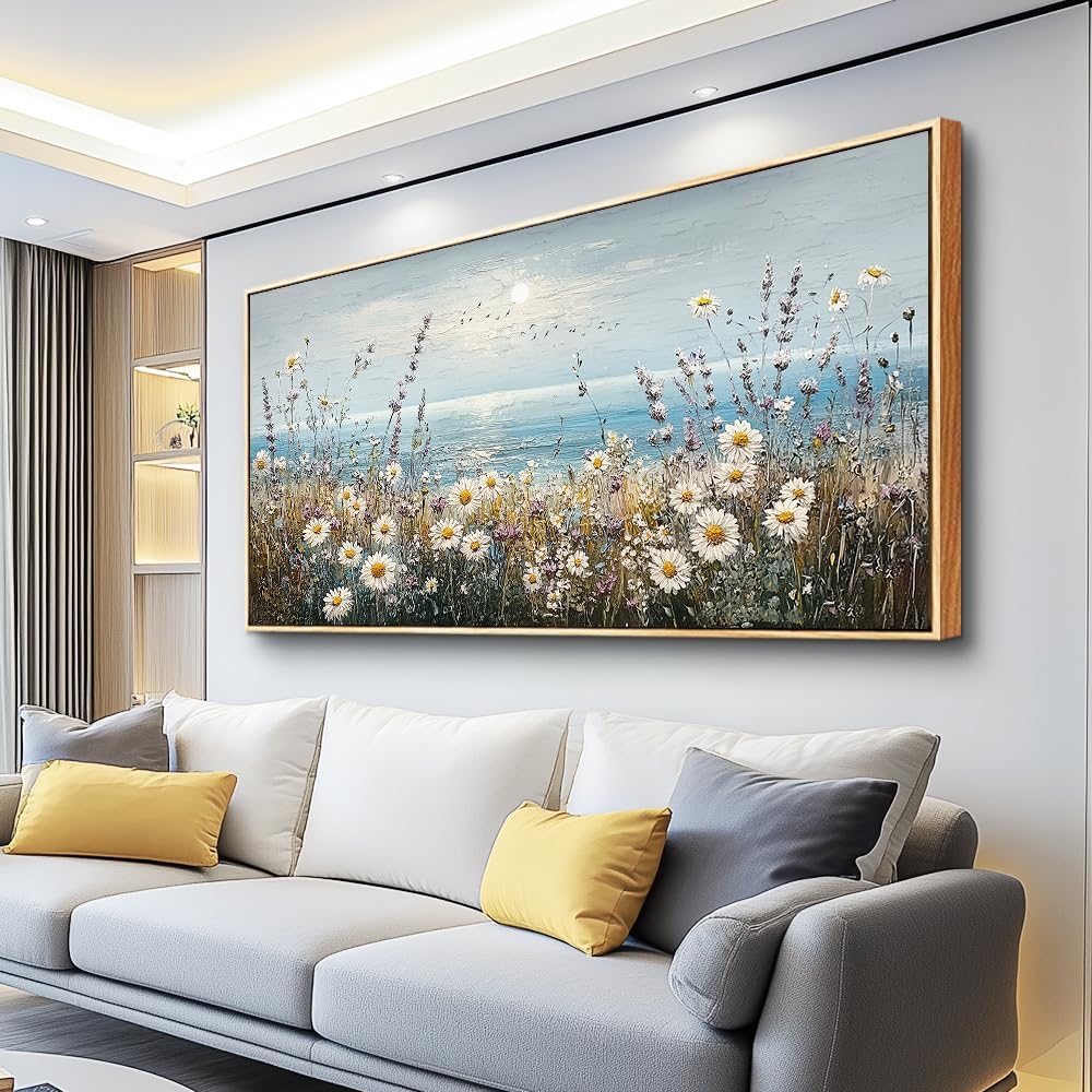 PHAOHUAXM Wall Decor For Living Room Wall Art For Bedroom Office Decorations Blue Ocean Paintings