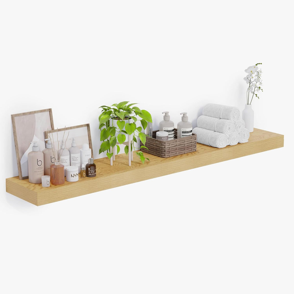 Heimlove 12 Inch Deep Floating Shelves, 72 x 12 inches Long Wall Shelf, Large Extra Display Shelf &
