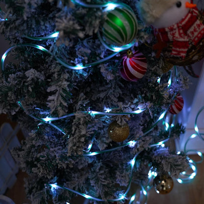 YEGUO Solar Christmas Candy Cane Rope Lights, 2 Pack Each 33ft 100 LED Green & White Solar Rope