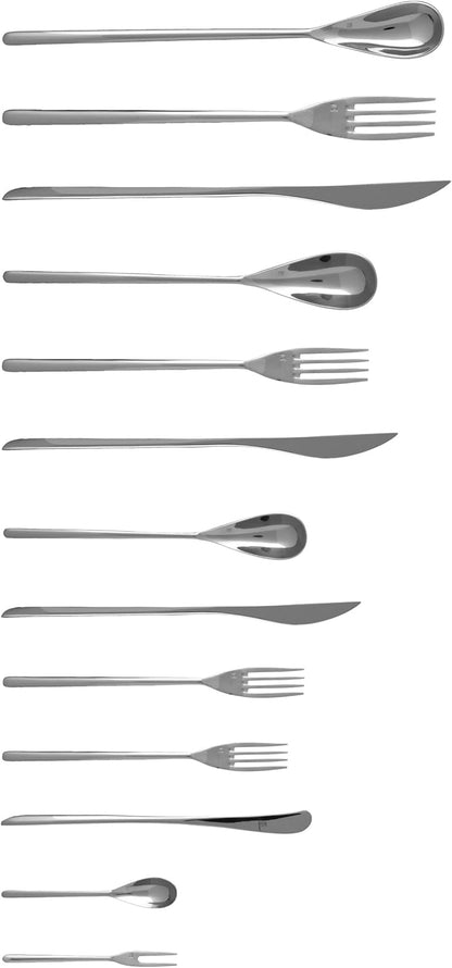 FORTESSA Dragonfly 18/10 Stainless Steel Flatware, 20 Piece Place Setting With Table Knives, Forks