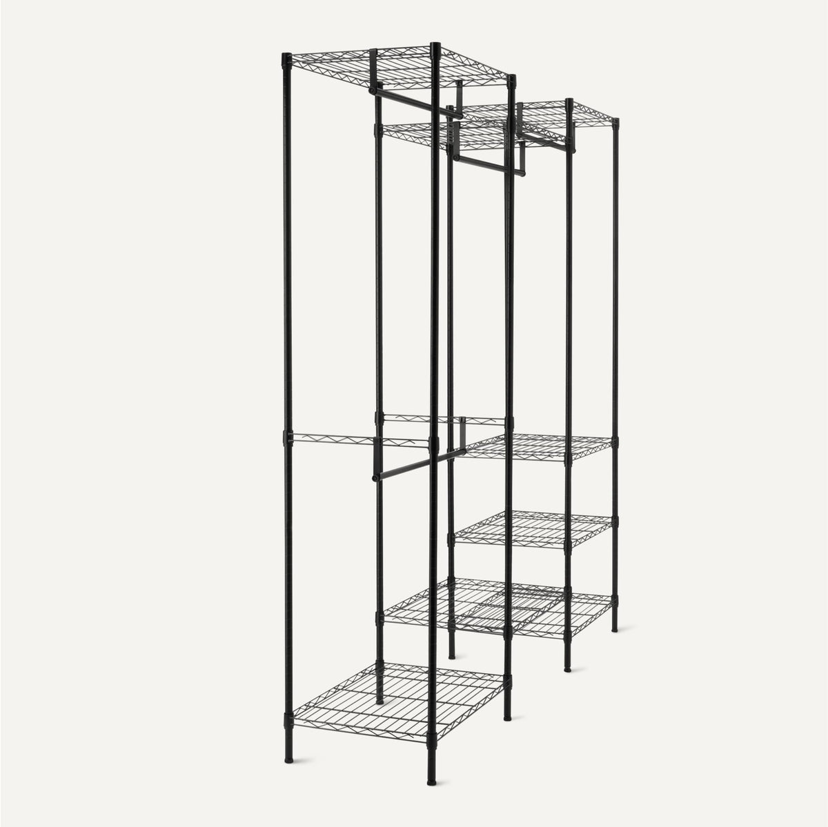 Amazon Basics Closet Organizer, Metal Rack with Shelves and Hanging Rod, 70" W x 18" D x 76" H