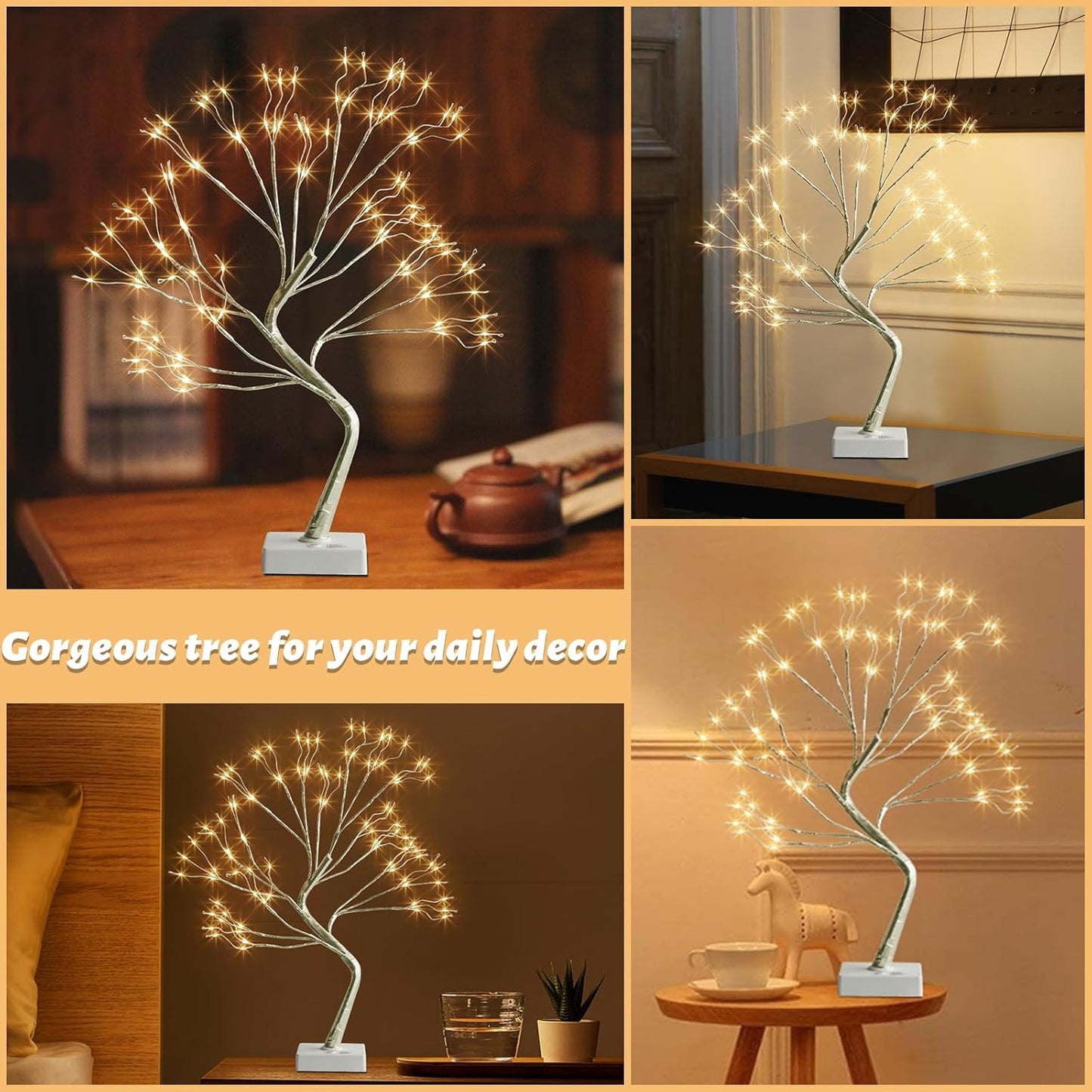 PEIDUO Fairy Light Tree, 108 LED Lighted Trees for Decoration Inside, Christmas Tree with 9 Modes &