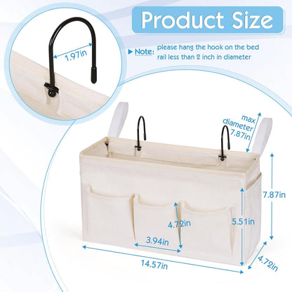 Bedside Storage Caddy/Bedside Hanging Storage Bag for Headboards Bunk Beds Dorm Rooms Book Phone