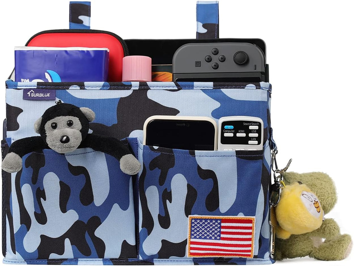 Surblue Bedside Caddy Hanging Bed Organizer Storage Bag Pocket for Bunk and Hospital Beds, College