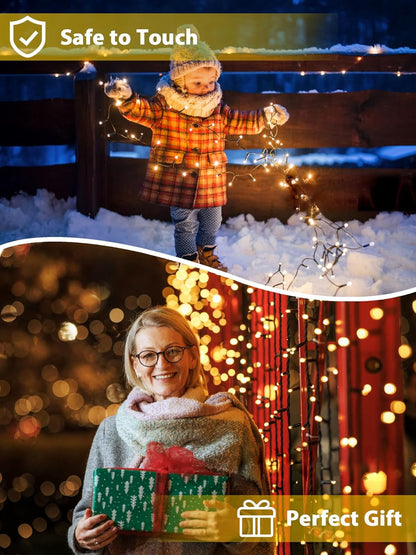 6 Pack 600 LED Solar String Lights for Outside, Solar Christmas Lights Outdoor with 8 Lighting