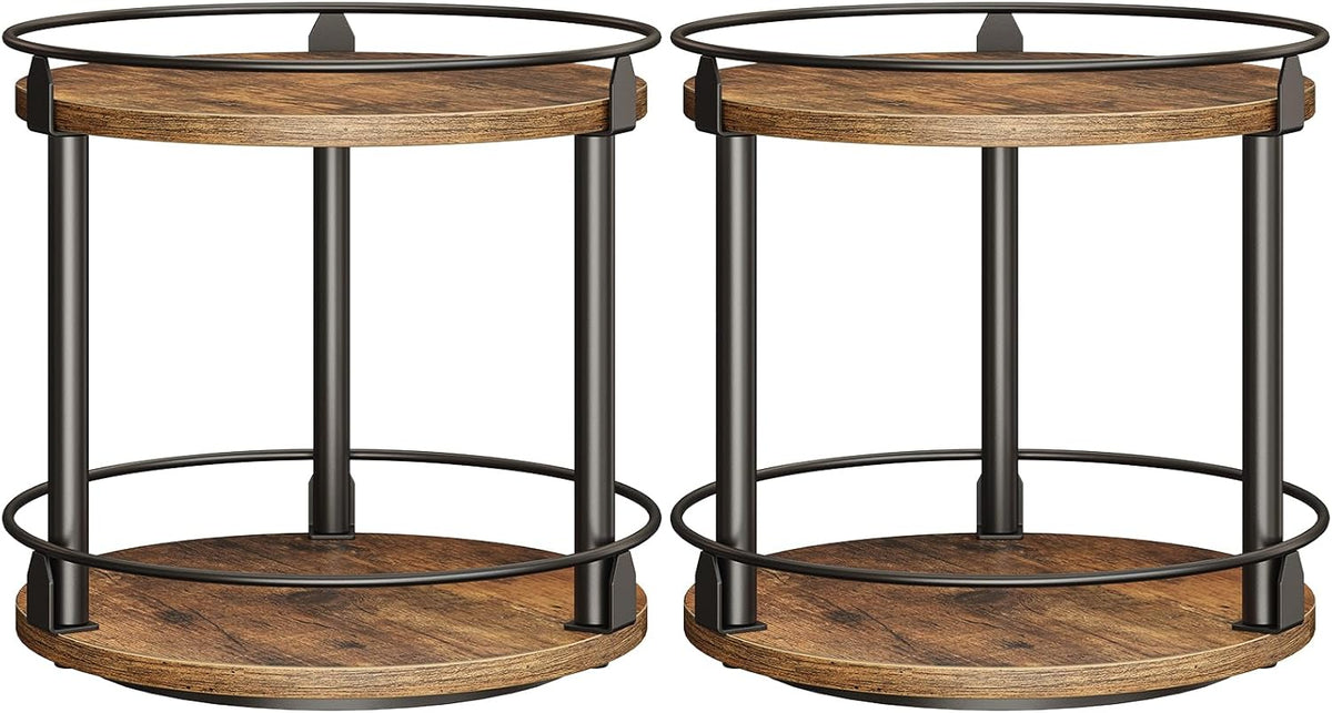 Spice Rack, Set of 2 Lazy Susan Organizer, 2-Tier Turntable Organizer, Rotating Spice Rack
