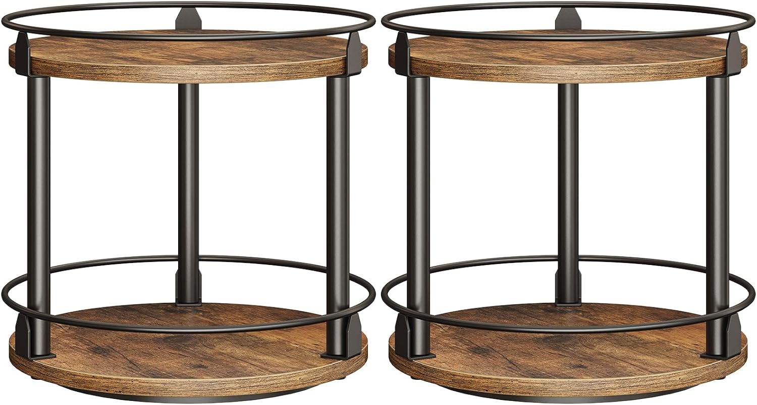 Spice Rack, Set of 2 Lazy Susan Organizer, 2-Tier Turntable Organizer, Rotating Spice Rack