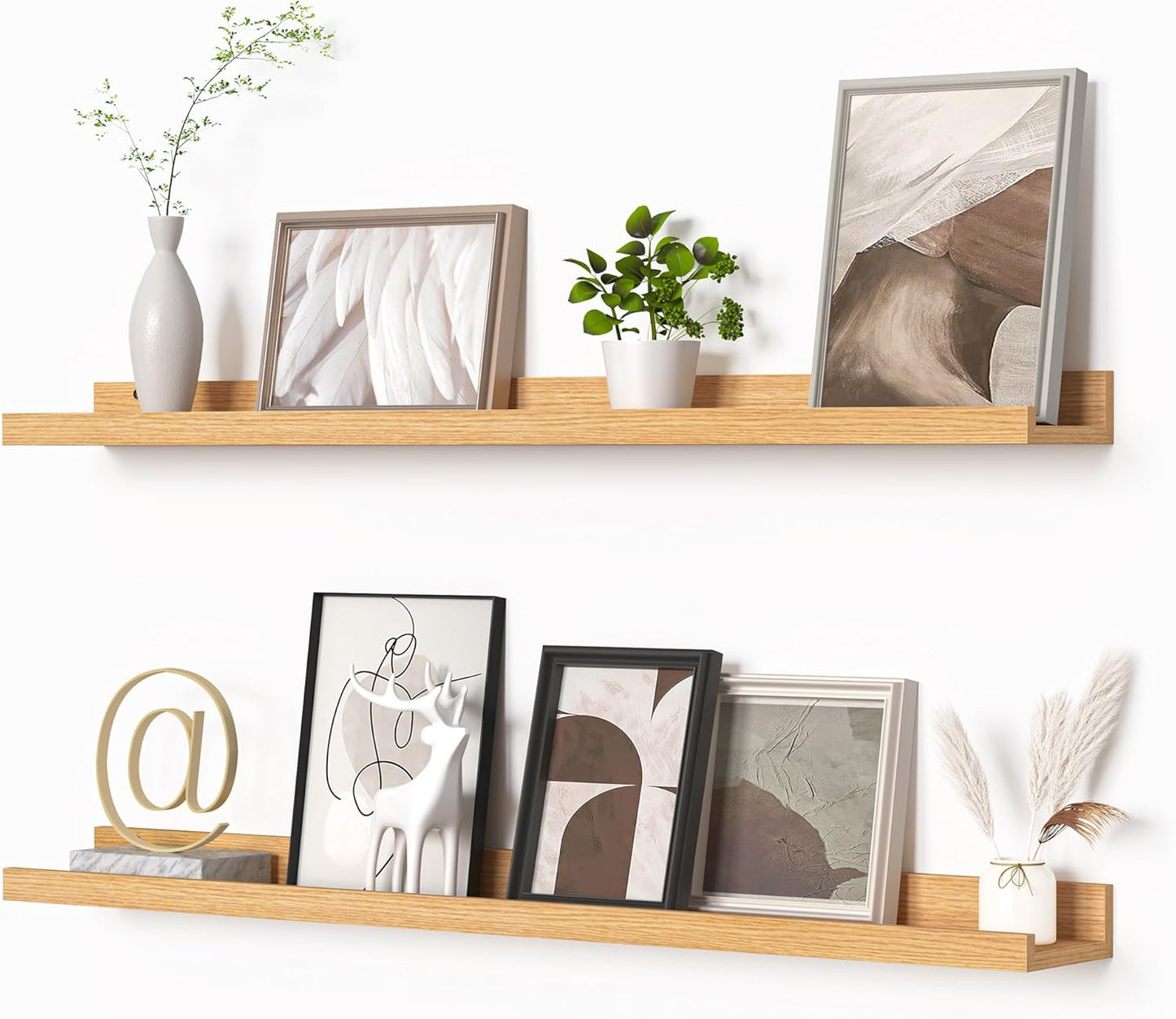 Heimlove Picture Ledge Shelf, Floating Shelves Set of 2, 36 Inches Picture Shelf for Wall with