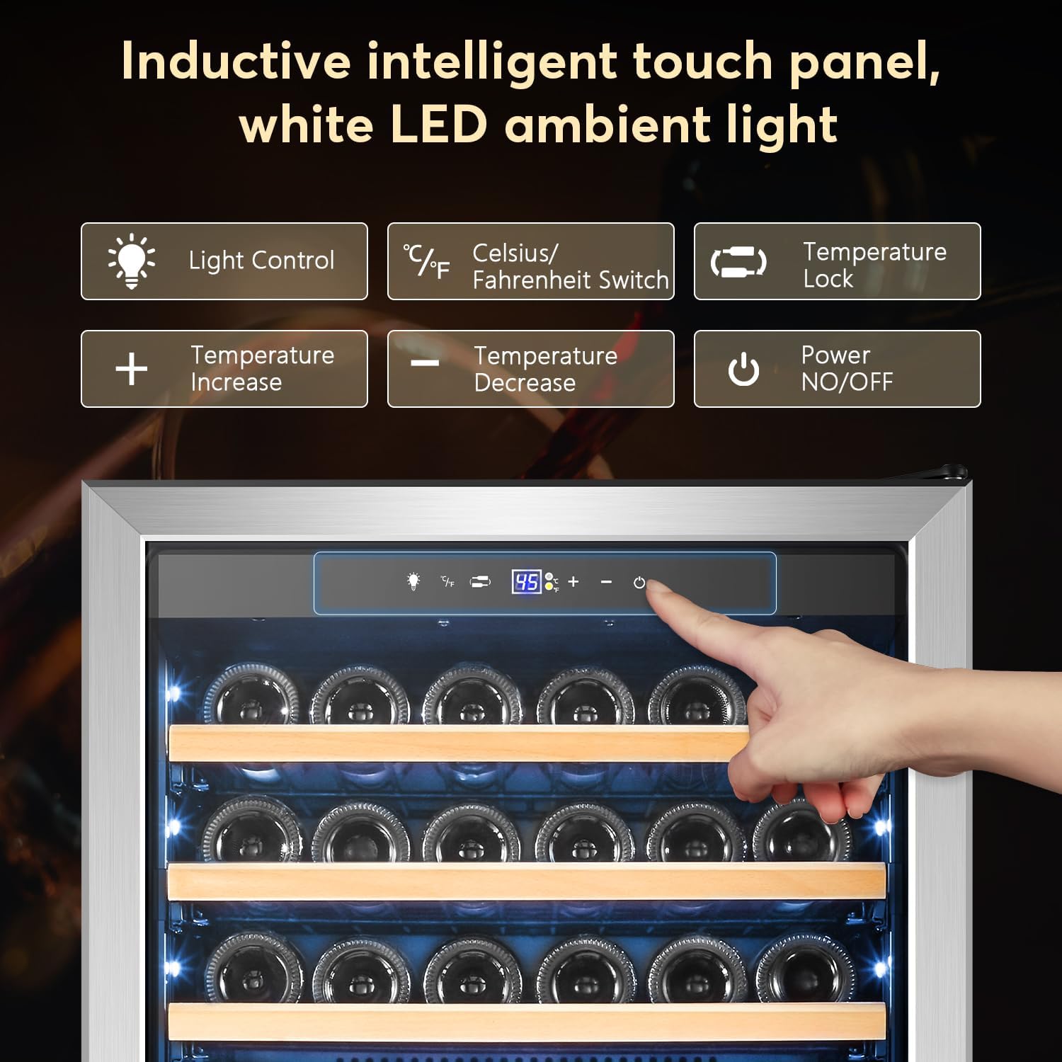 Tylza Upgraded 154 Bottles Wine Cooler Refrigerator, 24 Inch Tall Wine Fridge Built-in or