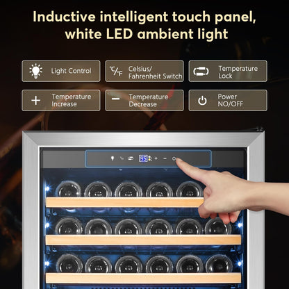 Tylza Upgraded 154 Bottles Wine Cooler Refrigerator, 24 Inch Tall Wine Fridge Built-in or