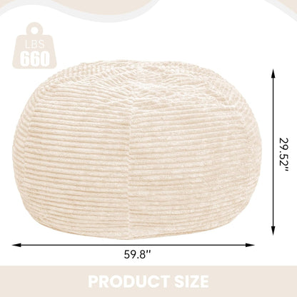 Large Bean Bag Chair, 6FT Giant Beanbag Chairs with Memory Foam Filled, Bean Bag Chairs for Adults