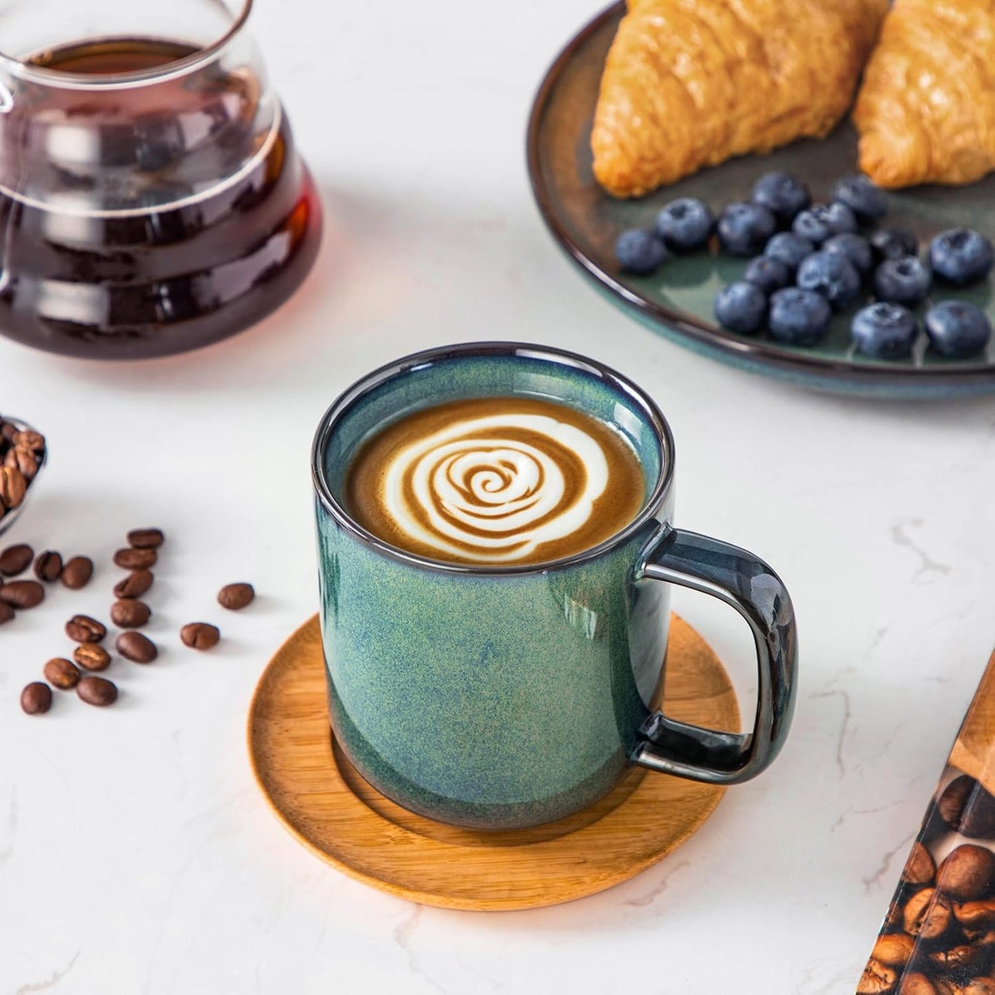 vancasso STARRY Coffee Mugs Set, 12 oz Ceramic Coffee Cups for Latte Hot Tea Cappuccino Cocoa Milk