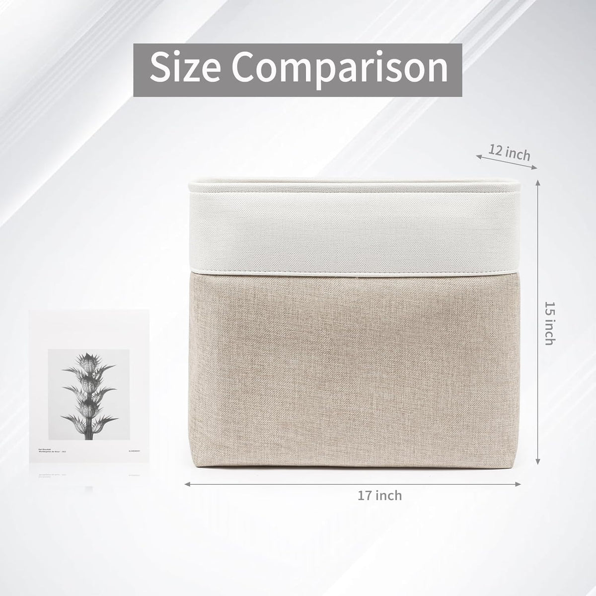 Large Fabric Storage Baskets | 50L Storage Bins, Decorative Linen Closet Baskets with Handles for