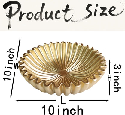 10" Large Decorative Bowl decor, Scalloped Bowls for Modern Home Decor,Ruffle Decor,Stylish Key