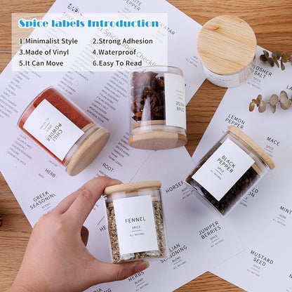 Glass Spice Jars with Bamboo Lids - 20 Pcs Thicken(2.4mm) 6oz Airtight Seasoning Containers with