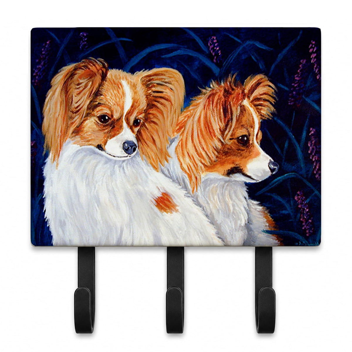 Caroline's Treasures 7241TH68 Papillon Leash or Key Holder, Wall Hooks, Key Hooks Holder, Coat Rack