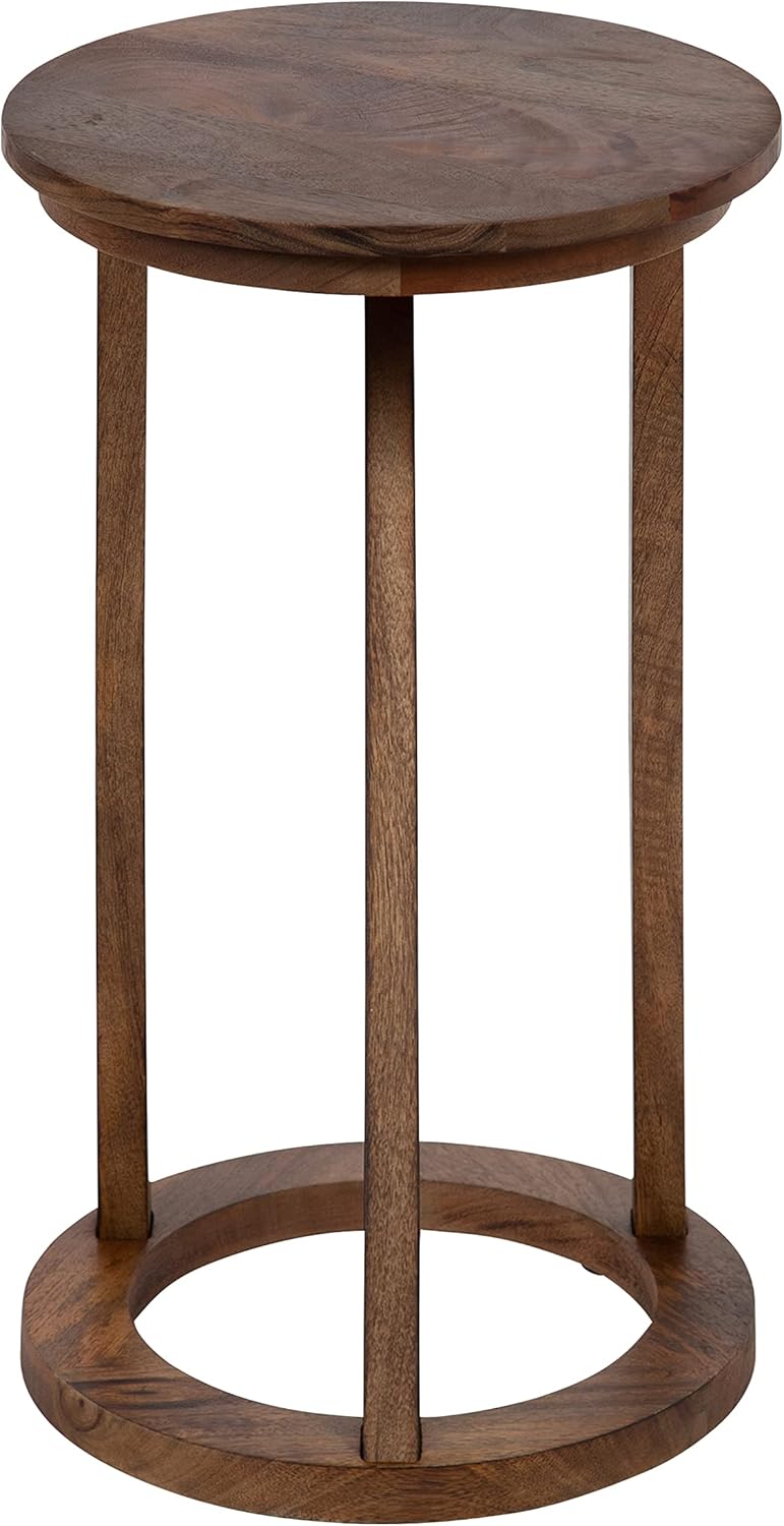 Kate and Laurel Aja Modern Side Table; 15 x 15 x 23; Walnut Brown; Decorative Modern Geometric Wood