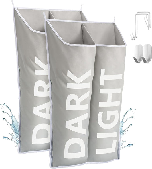 Hanging Laundry Hamper Bag XL 40x22", Space Saving over the Door Storage Bags, Behind the Door