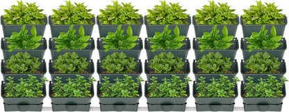 24Pack Vertical Wall Garden Planter, 13 inch Wall-mounted Garden Planters, Stackable Hanging