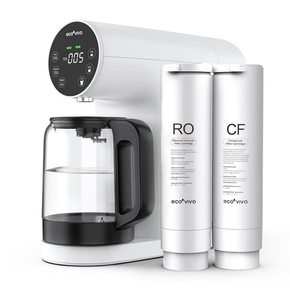 Ecoviva Countertop Reverse Osmosis Water Filtration System, Portable RO Water Filter Purifier with