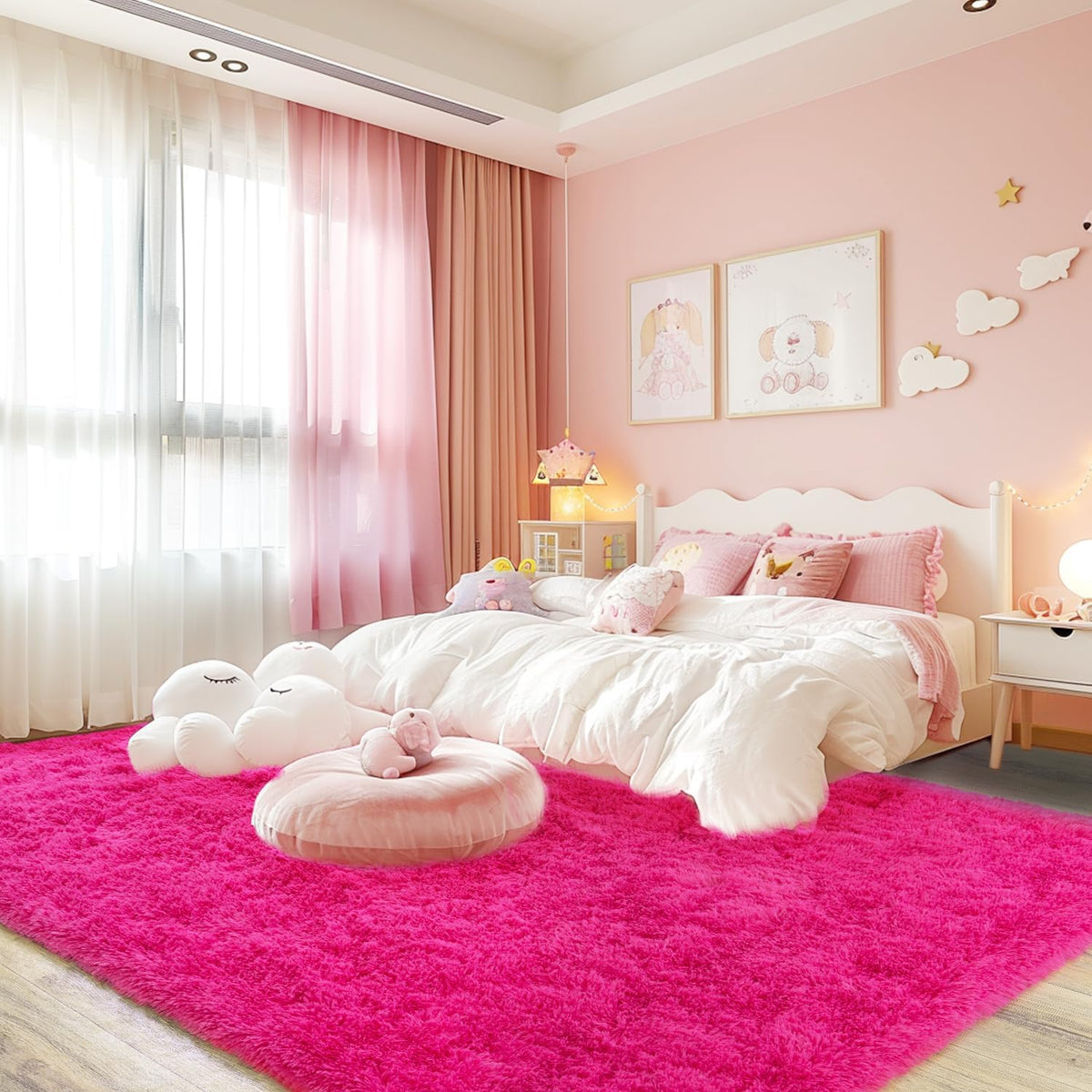 Rezutan Soft Fluffy Rug for Living Room Bedroom, Large Comfy Modern Shaggy Fuzzy Kids, Plush Indoor