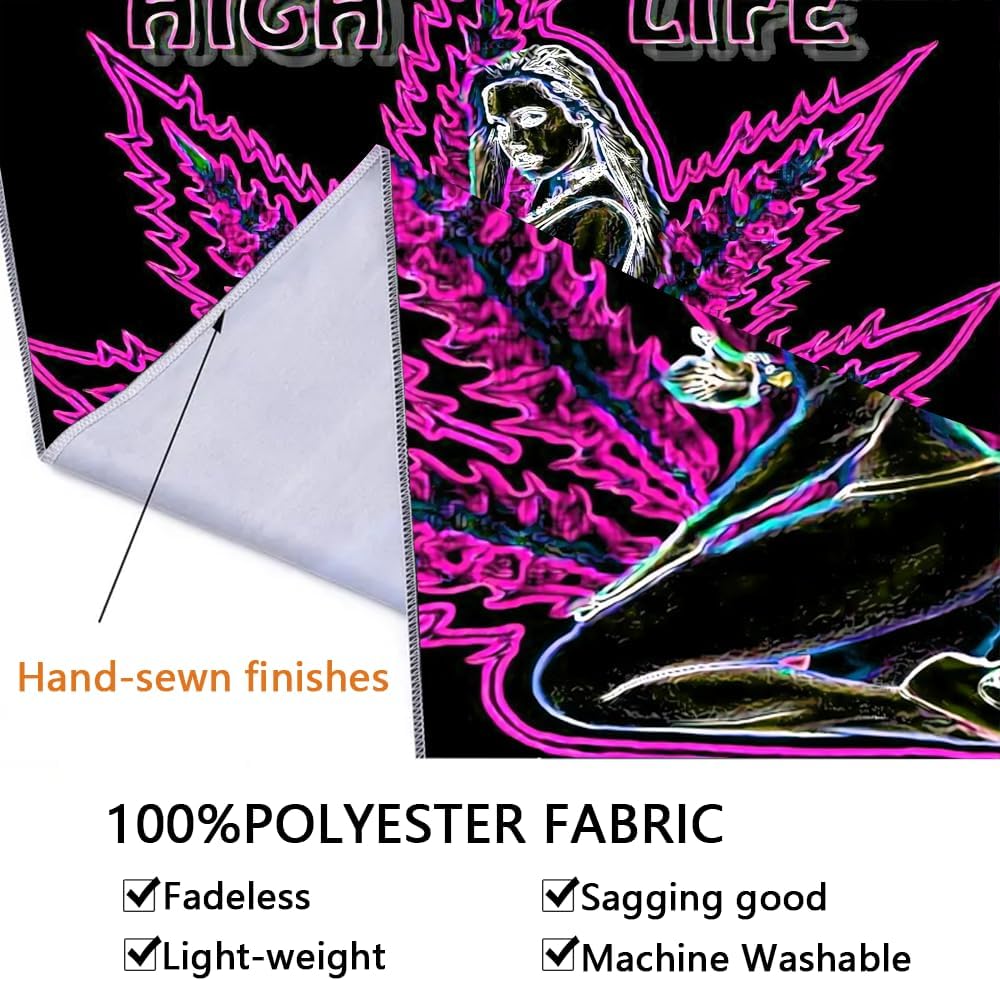 ADDWel Blacklight Tapestry for Bedroom, Tapestry Glow In The Dark, UV Reactive Black Light Posters