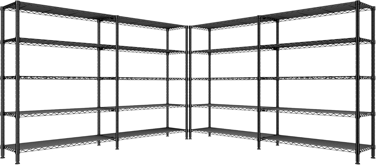 REIBII 70" W Storage Shelves Heavy Duty Load 1600LBS, Metal Shelving 5-Tier Wire Shelving Unit