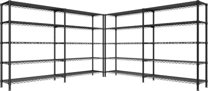 REIBII 70" W Storage Shelves Heavy Duty Load 1600LBS, Metal Shelving 5-Tier Wire Shelving Unit
