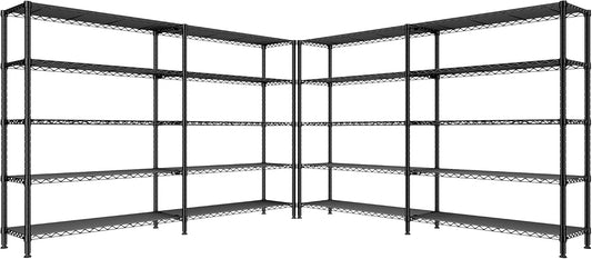 REIBII 70" W Storage Shelves Heavy Duty Load 1600LBS, Metal Shelving 5-Tier Wire Shelving Unit