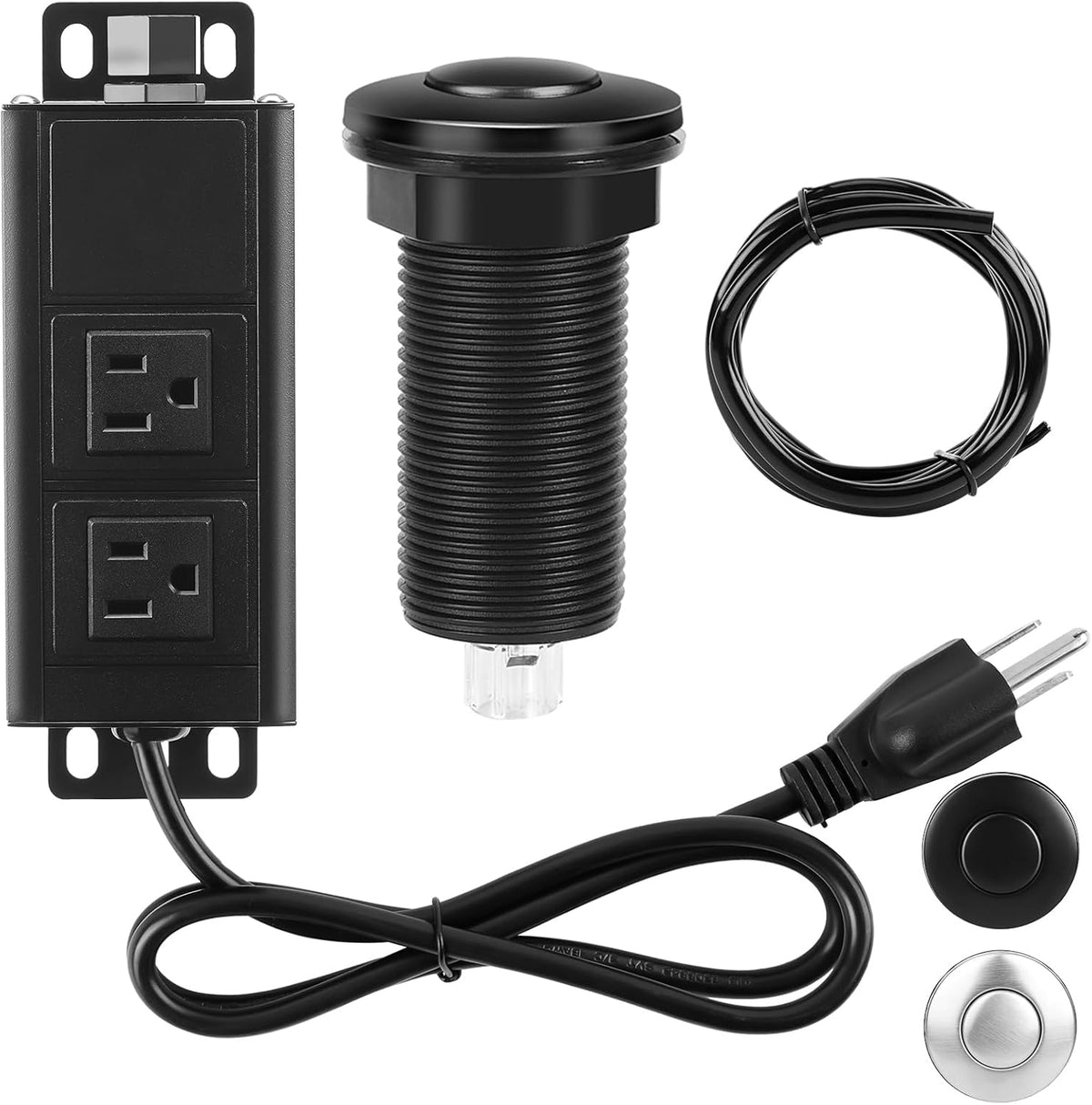 Dual Outlet Garbage Disposal Air Switch Kit, UL Listed Sink Top Air Switch for Food Waste Disposal