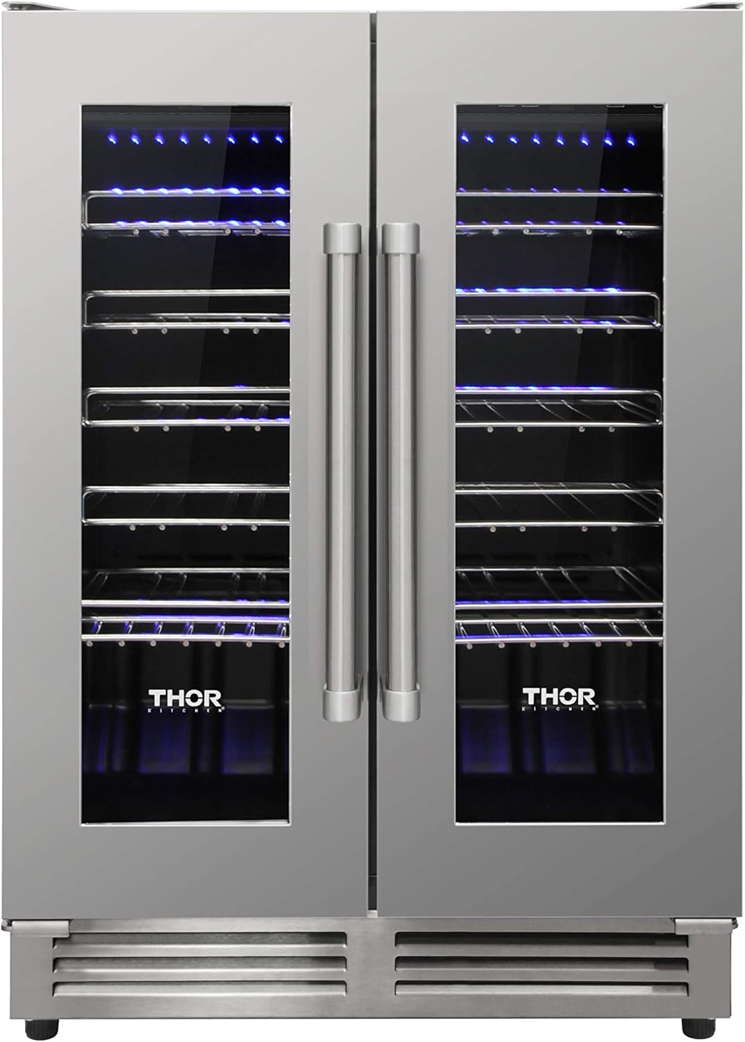 THOR Kitchen Freestanding/Under-Counter 24-Inch Dual Zone Wine Cooler in Stainless Steel - Model