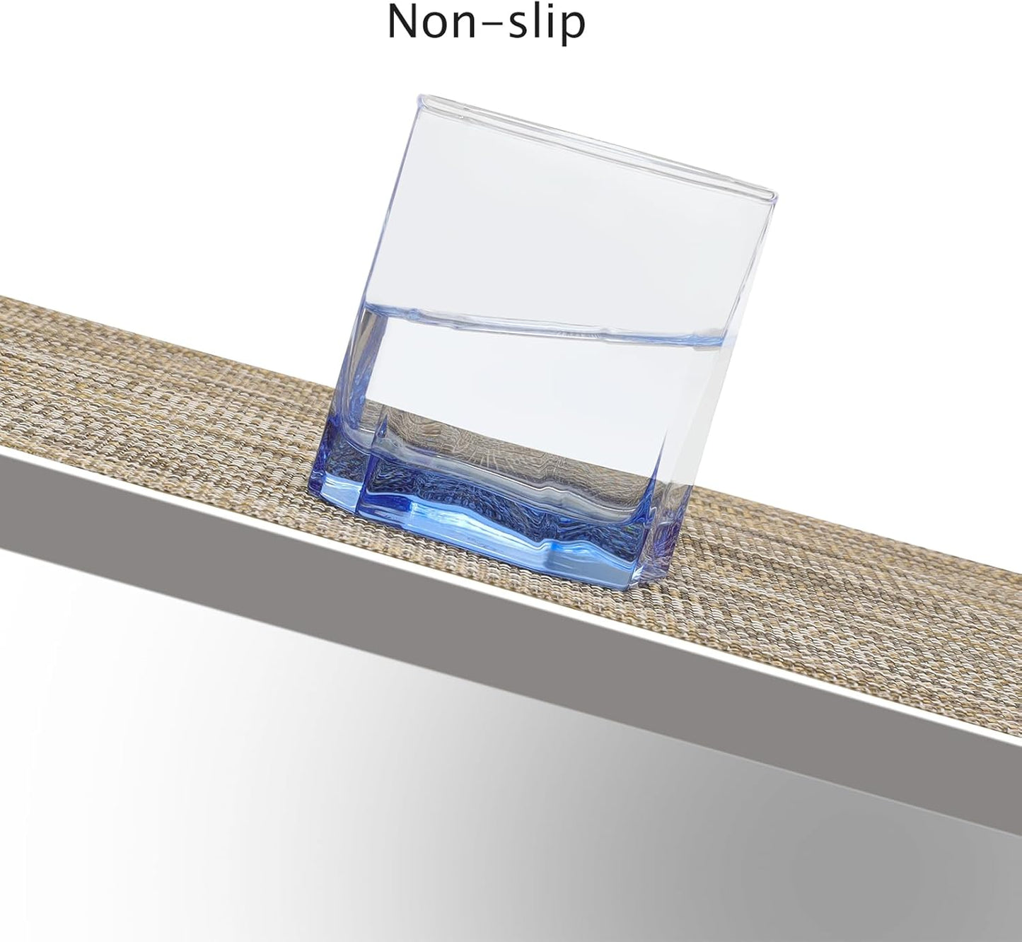 Myir JUN Placemats Set of 6, Vinyl Woven Placemats Place Mats Indoor Washable Table Mats Non-Slip