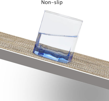 Myir JUN Placemats Set of 6, Vinyl Woven Placemats Place Mats Indoor Washable Table Mats Non-Slip