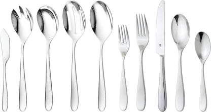Silverware Set for 8 with Serving Utensils, 18/10 Stainless Steel Flatware, Mirror Finish