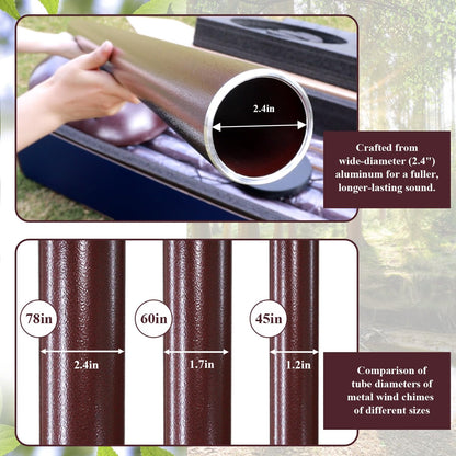 ASTARIN Extra Large Wind Chimes Outside, 2.4in Tubes Metal Handcrafted WindChimes with Deep Tone
