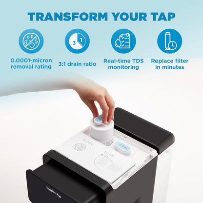 Ivation H2O Hot & Cold, Countertop Reverse Osmosis System, TDS Filter System, 4 Stage RO Water