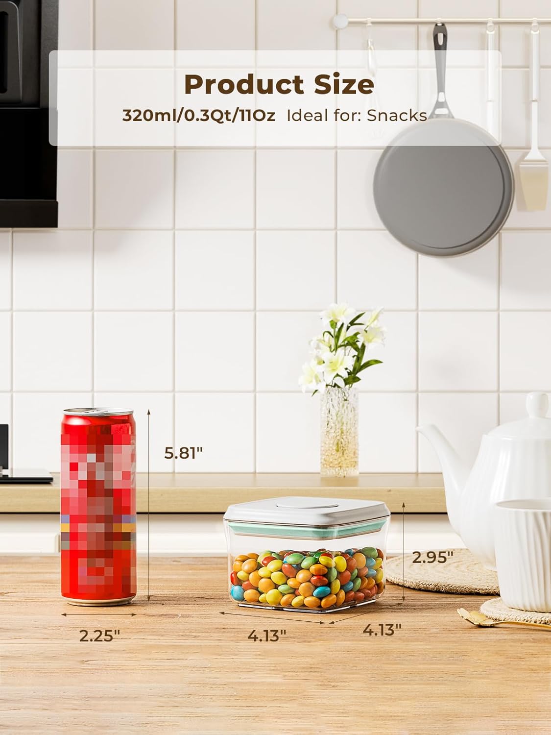 Mini Snack Containers - 0.3 Qt Pop Food Storage Containers, BPA Free Small Food Containers with