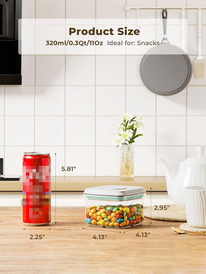 Mini Snack Containers - 0.3 Qt Pop Food Storage Containers, BPA Free Small Food Containers with